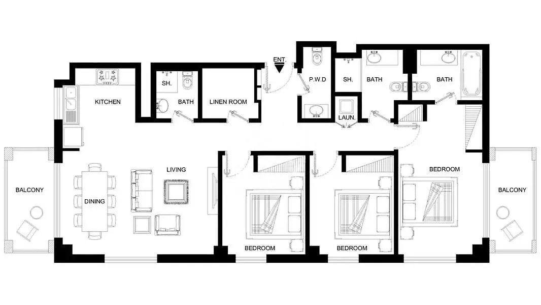 Apartment Creek Beach Roomy 3Br + Terrace Dubai