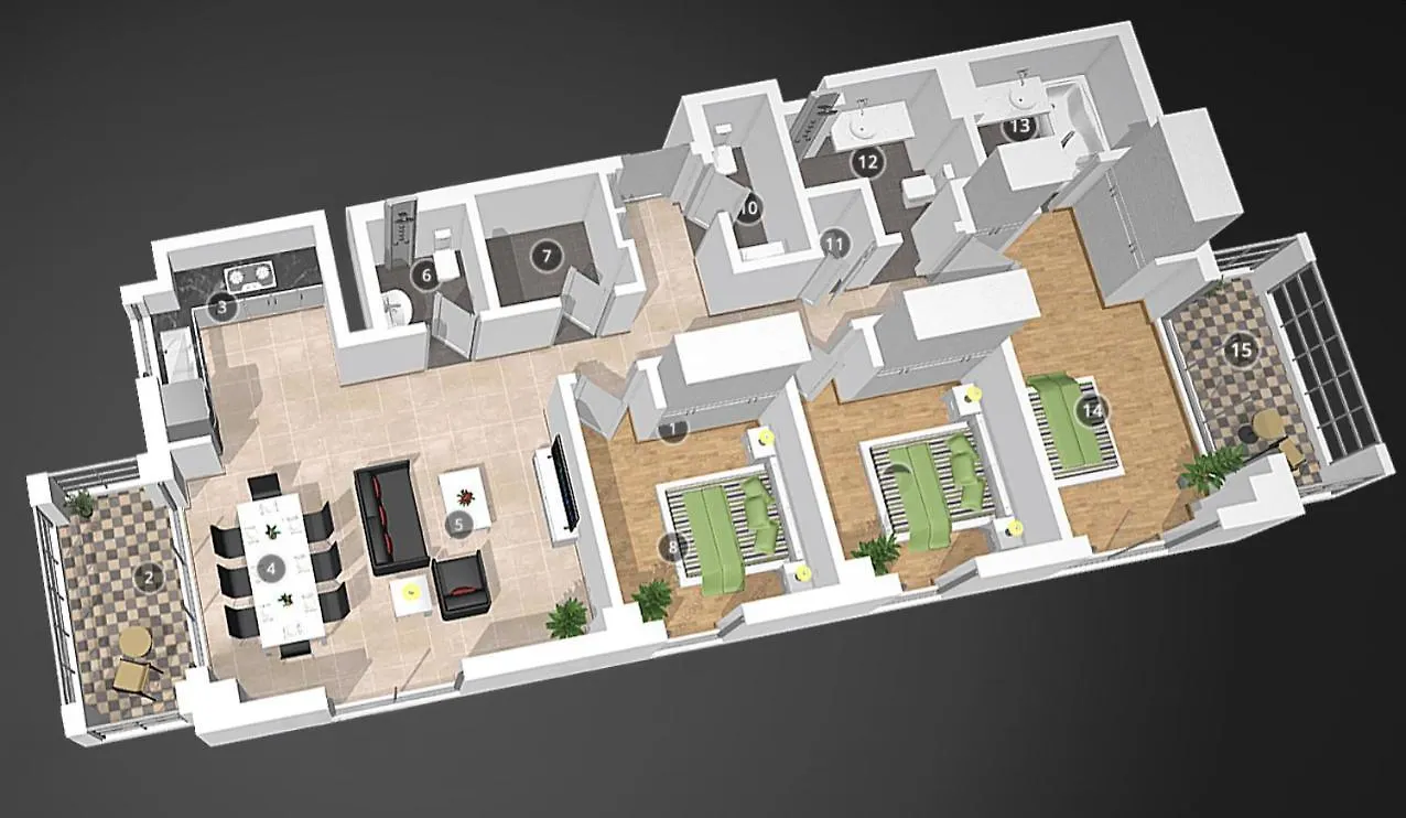 Creek Beach Roomy 3Br + Terrace Dubai 0*,